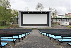 Opuštěné letní kino v Českém Krumlově po ukončení provozu z důvodu velmi nízké návštěvnosti