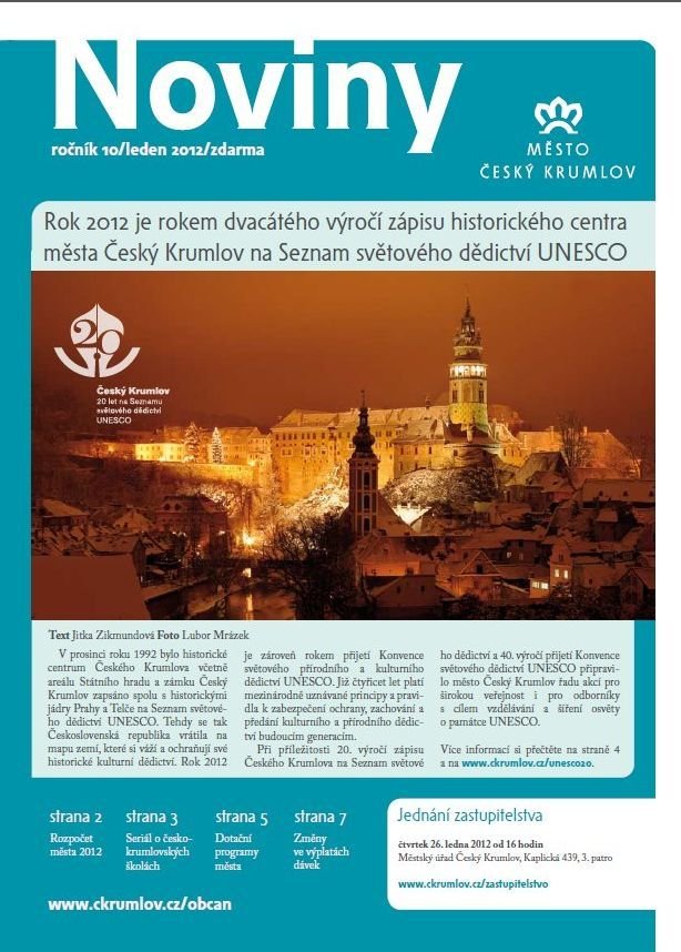 Noviny města Český Krumlov - leden 2012