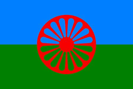 Romská vlajka je mezinárodní vlajkou Romů vytvořená roku 1933 Generální unii rumunských Romů. V roce 1971 byla na prvním Mezinárodním romském sjezdu v Londýně schválena k užívání. Vlajka se skládá z modrého pruhu v horní polovině, zeleného pruhu v polovině dolní a z červené čakry s 16 paprsky umístěné uprostřed. Čakra, která je i na vlajce Indie, odkazuje na indický původ romského národa. Zelený a modrý pruh symbolizují život věčných poutníků po zelené zemi pod blankytnou oblohou.